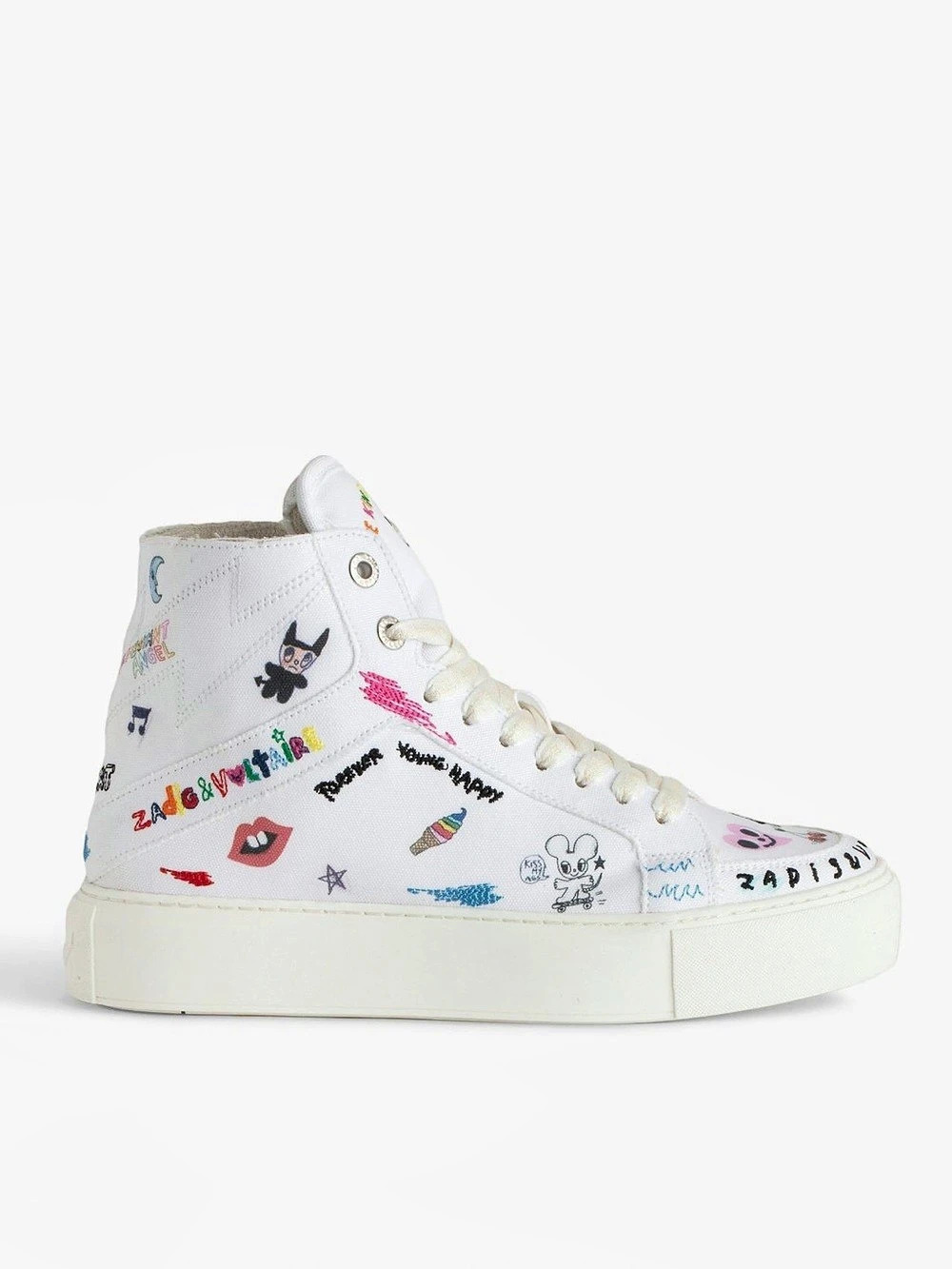 NIB Zadig & Voltaire High Top Sneakers in White EU 38